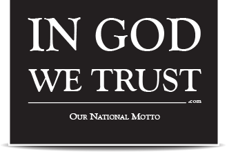Our National Motto is on this car window decal.